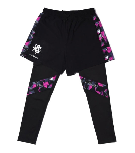 Dash Sheggings- Black/Pink Shorts & Black Full Length Leggings